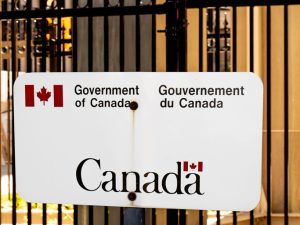 Ottawa, Canada; A Government of Canada sign in Ottawa