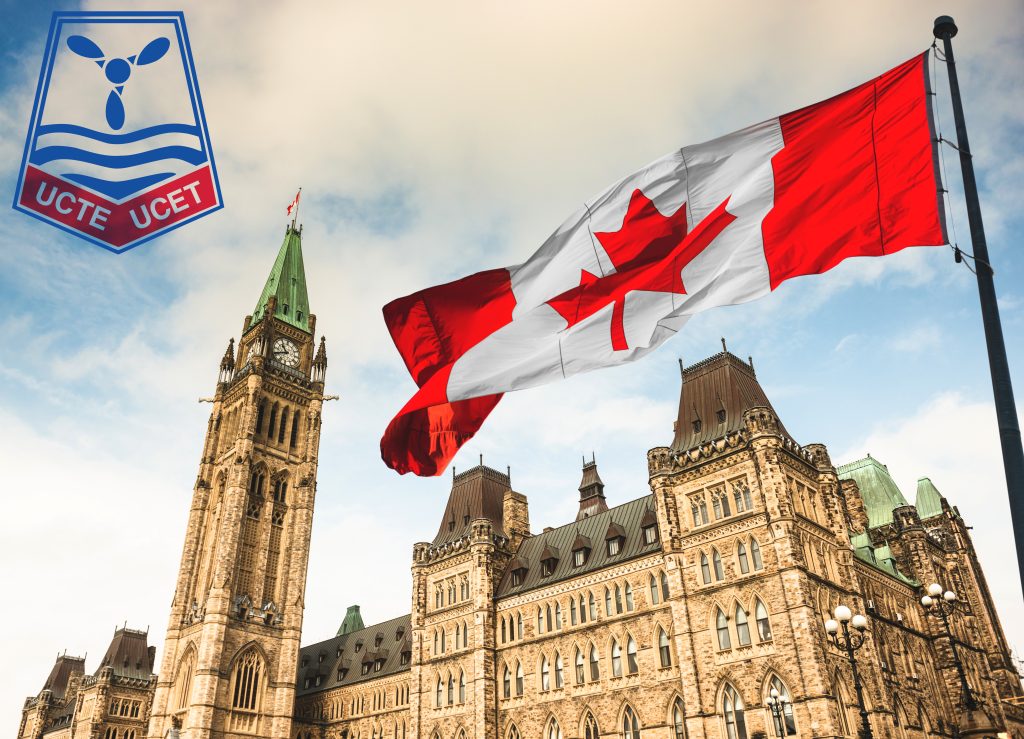 Canada flag waving in Ottawa